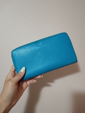 Celine Blue Zip Wallet
